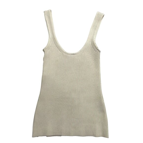 Zimmerman Scoop Neck Rib Tank Top in Ivory